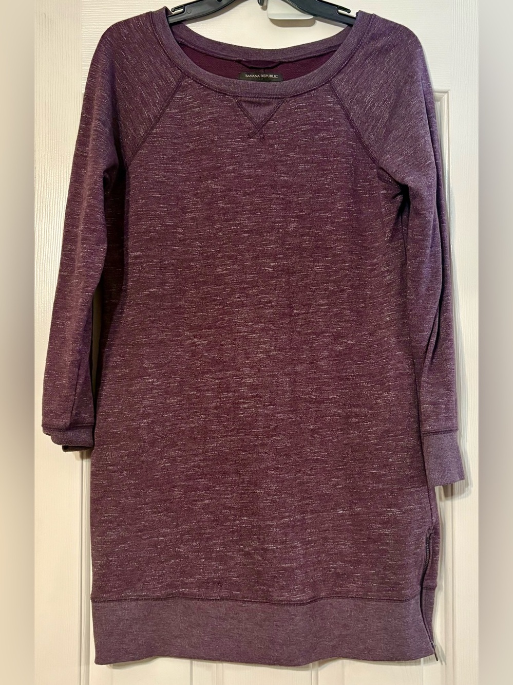 Banana Republic Heather Plum Crewneck Tunic Sweater Dress